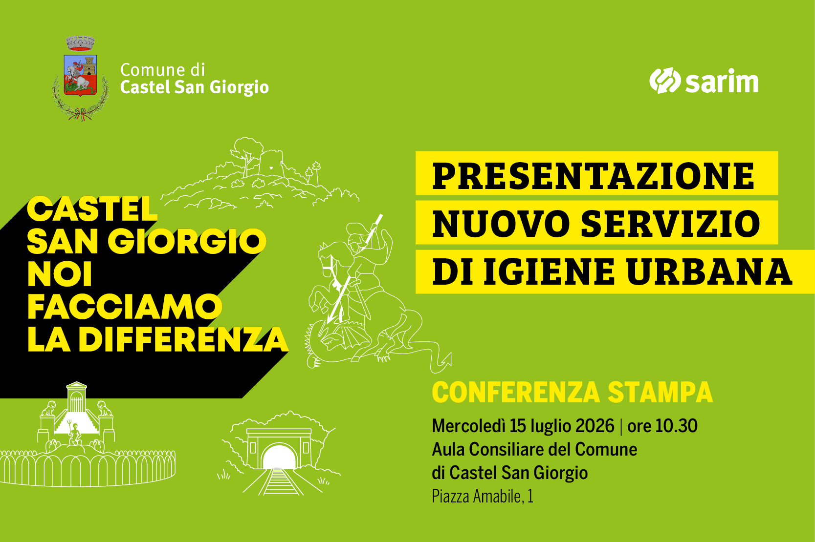 Ecologia urbana, Castel San Giorgio rilancia i servizi: il 15 luglio la presentazione del nuovo piano